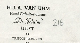 0043-0216 H.J.A. van Uhm Hotel-Café-Restaurant De Pluim 