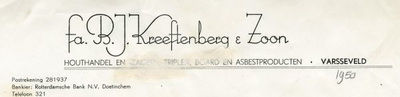 0043-0222 Fa. B.J. Kreeftenberg & Zoon Houthandel asbestproducten