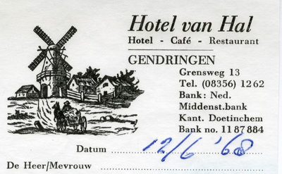 0043-0247 Hotel van Hal Hotel - Café - Restaurant