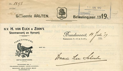 0043-0586 N.V. H. van Eijck & Zoon's Stoomweverij en Ververij