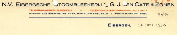 0043-0822 N.V. Eibergsche Stoombleekerij v/h G.J. ten Cate & Zonen
