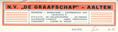 0043-0888 N.V. De Graafschap Drukkerij, boekhandel. Uitgave: De Graafschapper, De Nieuwe Aaltensche Courant, Geref. ...