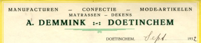 0043-0924 A. Demmink Manufacturen - Confectie - Mode-artikelen - Matrassen - Dekens