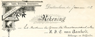 0043-0932 H.J.C. van Aanholt Behanger en Stoffeerder. Opgericht 1877