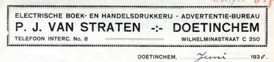 0043-0953 P.J. van Straten Electrische Boek- en Handelsdrukkerij - Advertentie-bureau