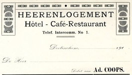 0043-0981 Heerenlogement Hotel - Café-Restaurant Ad Coops
