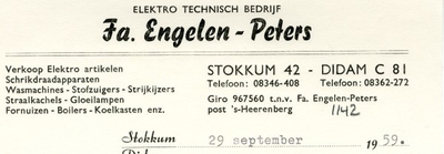 0043-1142 Fa. Engelen - Peters Elektro Technisch Bedrijf