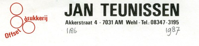 0043-1186 Jan. Teunissen offset drukkerij
