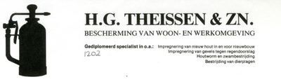 0043-1202 H.G. Theissen & Zn. Bescherming van woon- en werkomgeving. Impregneren, plaagdierbestrijding