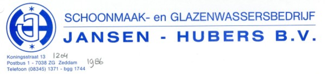 0043-1204 Jansen Hubers B.V. Schoonmaak- en Glazenwassersbedrijf