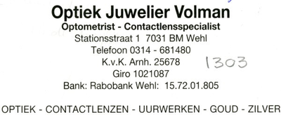 0043-1303 Optiek Juwelier Volman