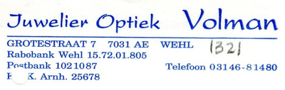 0043-1321 Juwelier Optiek Volman