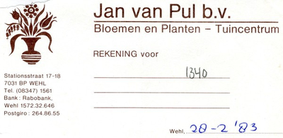 0043-1340 Jan van Pul b.v. Bloemen en Planten - Tuincentrum