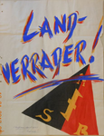 1026 Affiche houdende de kreet 'Landverrader! NSB'. Kleuren wit, rood, blauw, zwart; omvang 49,5 x 64,5 cm; datum begin ...