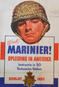 1054 Affiche houdende de oproep om een mariniersopleiding te volgen met de tekst 'Wordt marinier! - opleiding in ...