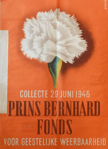 1055 Affiche houdende de oproep voor donatie aan de collecte van het Prins Bernhard Fonds op 29 juni 1946 met de ...