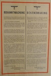1093 Bekendmaking uitgaande van Rijkscommissaris Seyss-Inquart op 29-01-1944 met de mededeling dat er geen evacuatie op ...