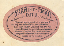 004 DRU. Graniet-email. Dit email springt niet af, is steenhard en vrij van schadelijke bestanddeelen. Het staat onder ...