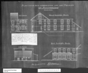 59 Tekeningen van een plan voor de uitbreiding van het pension op Montferland, gevels, blauwdruk, 1906