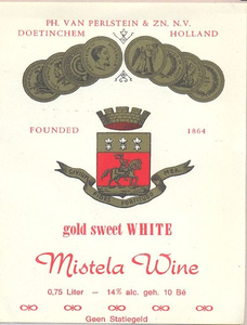 024 Gold sweet white Mistela Wine. Ph. van Perlstein & Zn NV