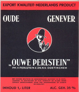 029 Oude Genever Ouwe Perlstein . Export kwalteit - Nederlands product