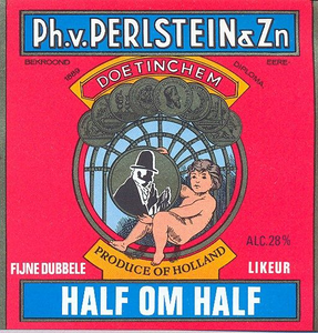 046 Half Om Half. Fijne dubbele Likeur. Ph. van Perlstein & Zn