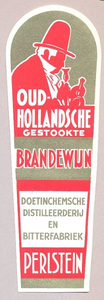 058 Oud-Hollandsche gestookte brandewijn. Doetinchemsche distilleerderij en bitterfabriek Perlstein