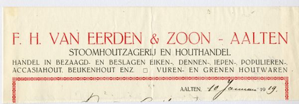 0684-0084 F.H. van Eerden & Zoon Stoomhoutzagerij en Houthandel. Handel in bezaagd en beslagen eiken, dennen, iepen, ...