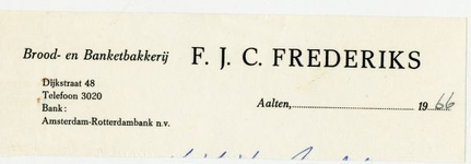 0684-0092 F.J.C. Frederiks Brood en Banketbakkerij