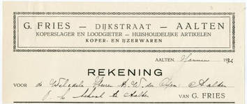 0684-0097 G. Fries Koperslager en Loodgieter - Huishoudelijke Artikelen. Koper en Ijzerwaren