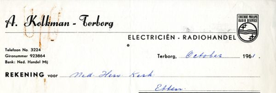 0684-0488 A. Kolkman Electriciën - Radiohandel