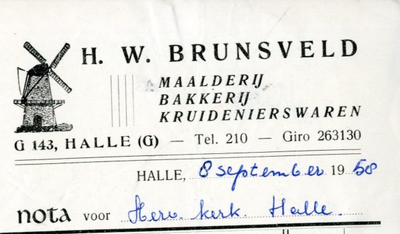 0684-0492 H. W. Brunsveld Maalderij - Bakkerij - Kruidenierswaren