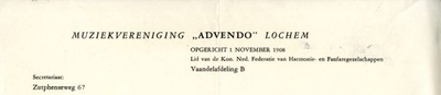 0684-0604 Muziekvereniging Advendo Lid van de Koninklijke Nederlandse Federatie van Harmonie- en Fanfaregezelschappen ...