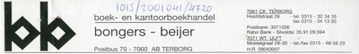 0684-0658 Boek- en kantoorboekhandel Bongers - Beijer