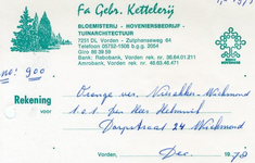 0684-1007 Fa. Gebr. Kettelerij bloemisterij - hoveniersbedrij - tuinarchitectuur