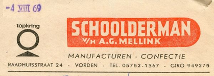 0684-1062 Schoolderman v/h/ A.G. Mellink Manufactuern - Confectie