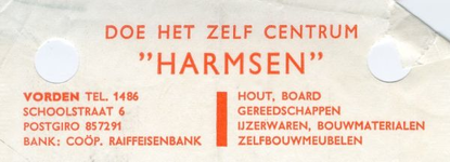 0684-1063 Harmsen Doe het zelf centrum Hout, Board Gereedschappen IJzerwaren Bouwmaterialen Zelfbouwmeubelen