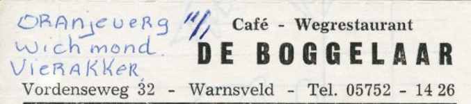 0684-1118 Café - wegrestaurant 'De Boggelaar'