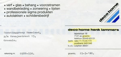 0684-1203 Deco Home Henk Lammers Verf, Glas, Behand, Voorzetramen, Wandbekleding, Zonwering, Lijsten, Professionele ...