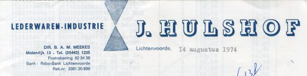 0684-1231 J. Hulshof Lederwaren-Industrie