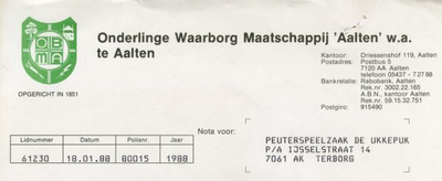 0684-1334 Onderlinge Waarborg Maatschappij Aalten w.a