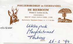 0684-1346 Poeliersbedrijf en eierhandel De Bierboom Firma J. Loeters & Zn