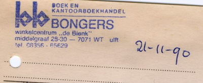 0684-1432 Bongers Boek- en kantoorboekhandel