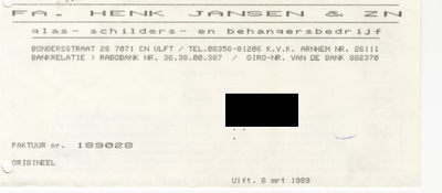 0684-1457 Fa. Henk Jansen & Zn Glas- Schilders- en Behangersbedrijf