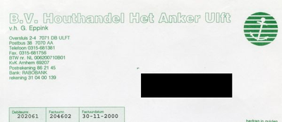 0684-1481 B.V. Houthandel Het Anker