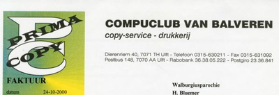0684-1482 Compuclub van Balveren Copy-service - Drukkerij