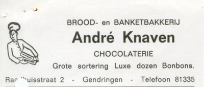 0684-1520 Brood- en banketbakkerij André Knaven Chocolaterie Grote sortering luxe dozen bonbons