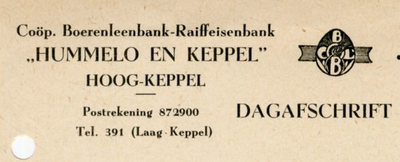 0684-1611 Coöp. Boerenleenbank-Raiffeisenbank Hummelo en Keppel 