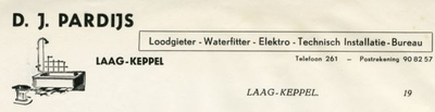 0684-1612 D.J. Pardijs Loodgieter - Waterfitter - Elektro - Technisch Installatie Bureau