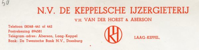 0684-1620 N.V. De Keppelsche IJzergieterij v.h. van der Horst & Aberson